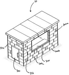 BRIDGING LINTEL WITH SUPPORT HANGERS FOR AN INSERT AND BLOCK SYSTEM FOR A STRUCTURE