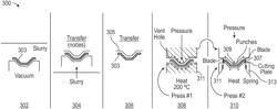 Method for simultaneously pressing and cutting a molded fiber part