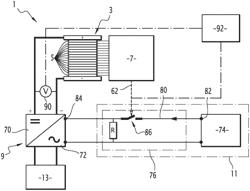 Electrical system comprising a stack of electrochemical cells and method for controlling said system