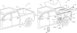 Pickup truck with battery cooling pack and customizable storage space in box side