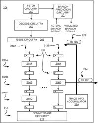 Managing trace information storage using pipeline instruction insertion and filtering