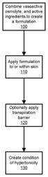 Transdermal drug delivery using an osmolyte and vasoactive agent