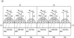 Light-emitting device with yellow color filters