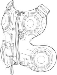 Front portion of a percussive high frequency chest wall oscillation system