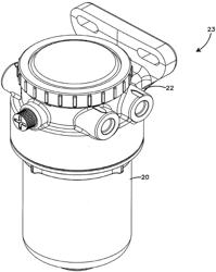 SPIN-ON FILTER WITH EXTERNAL THREADS AND METHODS