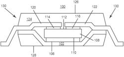 Quad Package with Conductive Clips Connected to Terminals at Upper Surface of Semiconductor Die