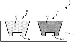 Light-emitting component, light fixture, method for operating a light fixture, and conversion element