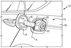 FUEL OR CHARGING PORT DOOR ASSEMBLY WITH OVERRIDE CONFIGURATION AND ASSIST TOOL