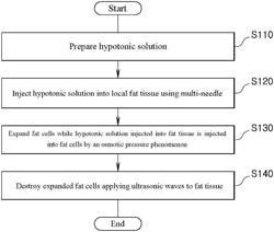 LOCALIZED FAT DESTROYING METHOD AND HYPOTONIC SOLUTION FOR DESTROYING LOCALIZED FAT