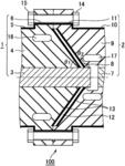 Connecting device with conical interface and flexible insulator