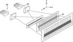 Lighting device projecting two vertically offset matrices of light pixels