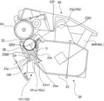 Developing device having restricted movement, process cartridge and image forming apparatus