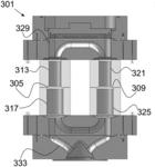 Toroidal plasma channel with varying cross-section areas along the channel