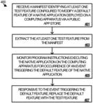 Dynamic management and control of test features in native applications