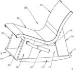 Three-dimensional rocking chair with variable curvature base for abdominal exercise