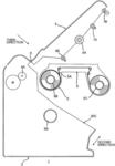 LAYER TRANSFERRING DEVICE INCLUDING HEAT ROLLER PROVIDED IN MAIN CASING AND MOVABLE RELATIVE TO PRESSURE ROLLER PROVIDED AT COVER