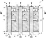 Arrays of capacitors, methods used in forming integrated circuitry, and methods used in forming an array of capacitors