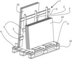 Support rack for storing or transporting plate-shaped objects, combination of a transport pallet and such a support rack, kit of parts for manufacturing such a support rack and use of such a support rack