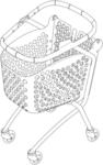 Shopping trolley with basket