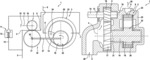 Fluid delivery device with a forepump, a main pump, and bypass line with a check valve