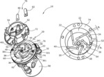 Vane gas pump with sliding element trmporaily completely covering the elongated fluid outlet opening