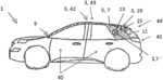 COVERING DEVICE, BODY PART AND MOTOR VEHICLE