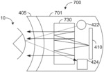 Method and device for image display and eye tracking through a catadioptric lens