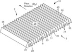 Air filter media with post-pleat-deposited sorbent particles