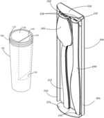 Drinking vessel with utensil compartment accessible through a top lid