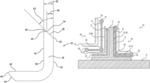 Repair including a chamfered bracket and a chamfered bracket component for reinforcing a damaged structural element made from composite materials