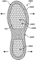 Footwear having auxetic structures with controlled properties