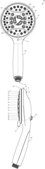 SHOWERHEAD HAVING SELECTOR FOR DIRECTING WATER FLOW IN INDEPENDENT DIRECTIONS