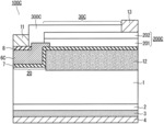 Semiconductor device with differences in crystallinity between components