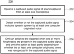 Method and system of audio false keyphrase rejection using speaker recognition