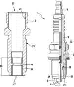 Spark plug housing including corrosion protection on the inner side and spark plug and manufacturing method