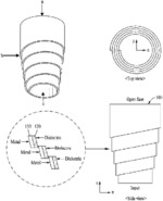 Conical resonator formed by winding a tape-shaped band in an overlapping manner into a truncated cone shape