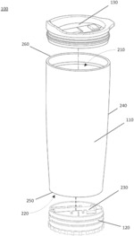 BEVERAGE CONTAINER WITH STRAW STORAGE COMPARTMENT