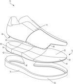 Shoe having a sole member and spring element