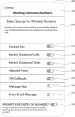 Indicating number sources used to define a whitelist for a smartphone-based robocall blocking process