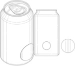 Combined dual opening beverage can with attachable substrate
