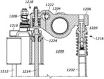 Valve actuation system comprising in-series lost motion components deployed in a pre-rocker arm valve train component and valve bridge