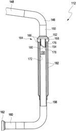 Removal device by which liquids for producing parenteral drugs are removed from a conduit system