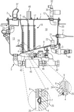 Grey-water processing device for rail vehicles