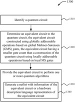 Use of global interactions in efficient quantum circuit constructions