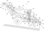 Height adjustment system for a plurality of spray guns used in a line striper