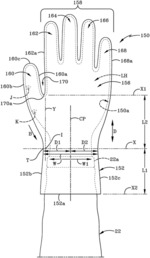Ambidextrous glove having widened glove body and method of producing the same