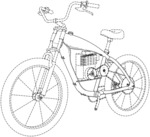 Motorized bicycle frame and first stage transmission assembly