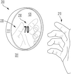 Thermostat control using touch sensor gesture based input