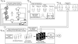 Volumetric capture and mesh-tracking based machine learning 4D face/body deformation training