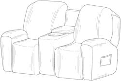 Stretch slipcover for reclining loveseat